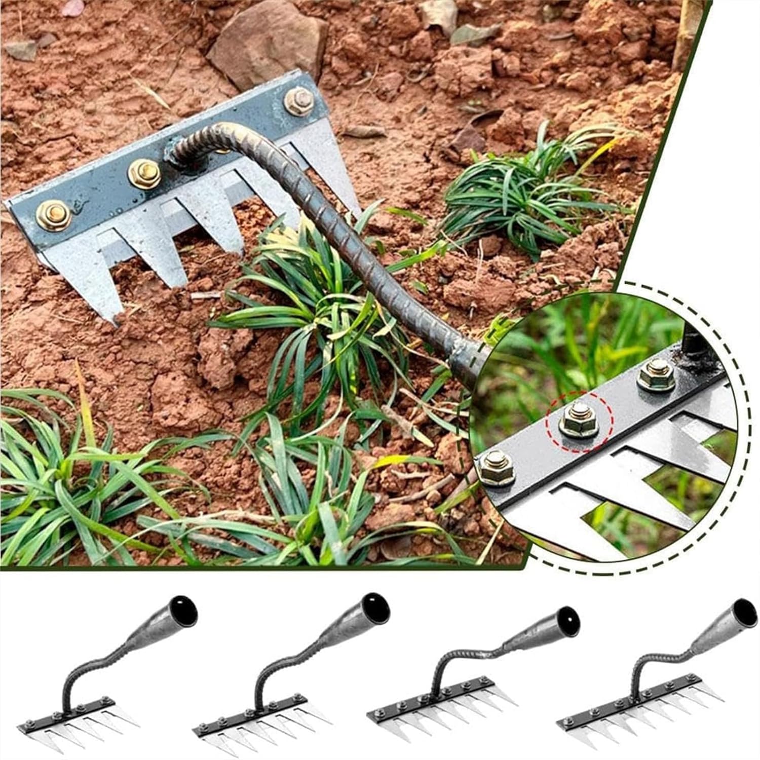 5/6/7/8 dentes ancinho de meta - Agriculture Farming Hand Tools avaliação e preço